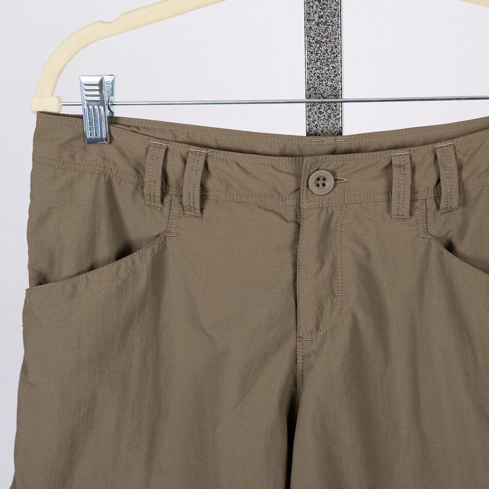 North Face Womens Nylon Hiking Shorts Earthy Army Green 6" Inseam Size 4 Pockets - Picture 3 of 7